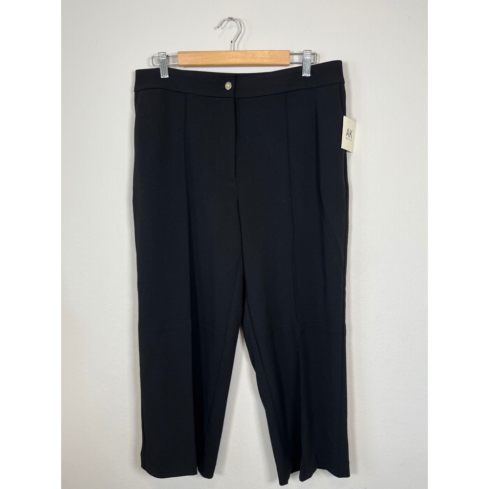 Anne Klein Womens Black High Rise Cropped Dress Pants Size 12 NWT MRSP $89